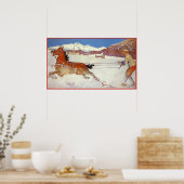 Vintage Travel, Winter in Engadin Switzerland ポスター (キッチン)