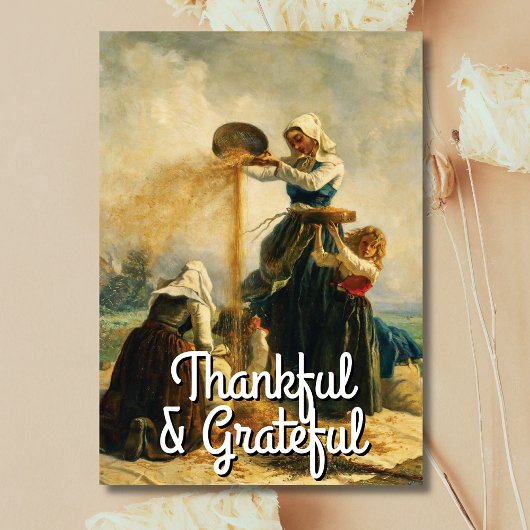 Vintage Trendy Grateful and Thankful Harvest シーズンカード