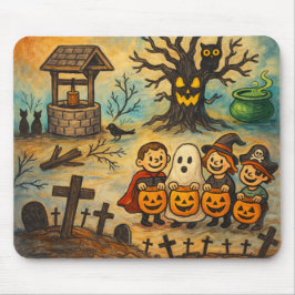 Vintage Trick-or-Treat Halloween Mousepad マウスパッド