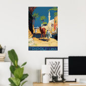 Vintage Tripoli Libya Travel Poster Print, Camel ポスター (ホームオフィス)