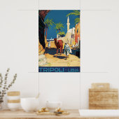 Vintage Tripoli Libya Travel Poster Print, Camel ポスター (キッチン)