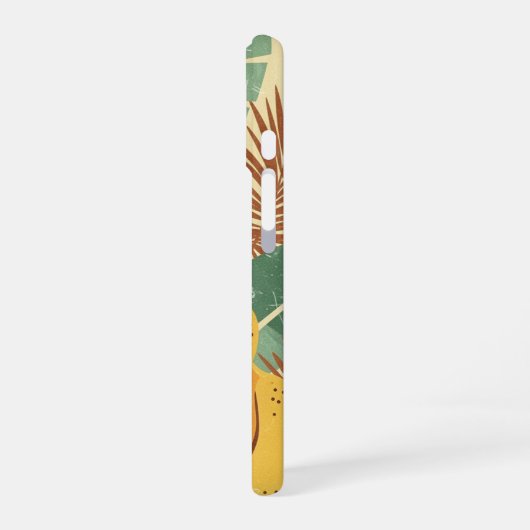 Vintage Tropical Banana Pattern iPhone 16ケース (左側面)