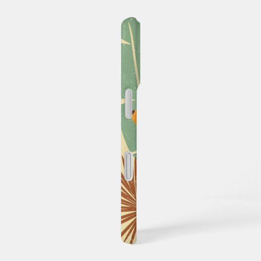 Vintage Tropical Banana Pattern iPhone 16ケース (右側面)