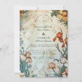 Vintage Tropical Botanical Wedding 招待状 (正面)