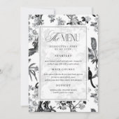 Vintage Tropical Chinoiserie Wedding Menu Card 招待状 (正面)
