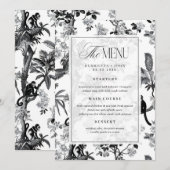 Vintage Tropical Chinoiserie Wedding Menu Card 招待状 (正面/裏面)