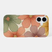 Vintage Tropical Flowers iPhone 16ケース (裏面横)