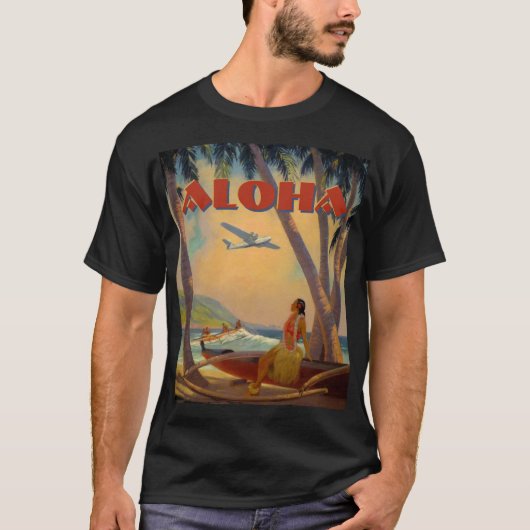 Vintage Tropical Hawaii Aloha Tシャツ (正面)