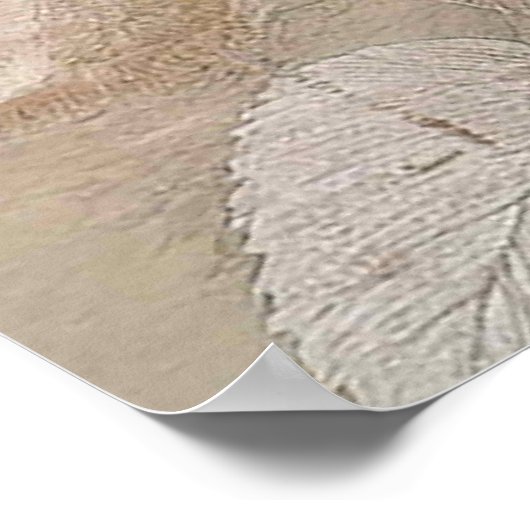 Vintage Tropical Leaves and Flowers ポスター (角)