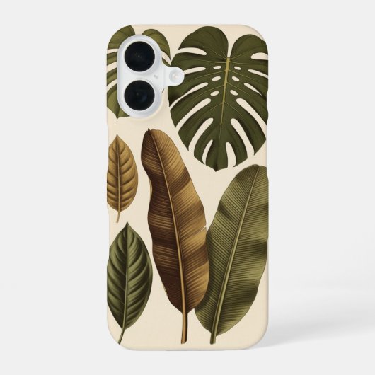Vintage Tropical Leaves iPhone 16ケース (裏面)