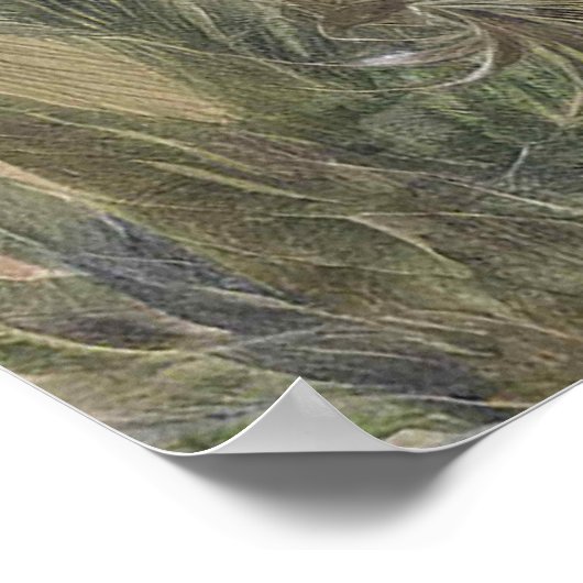 Vintage Tropical Leaves with Ukulele ポスター (角)