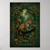Vintage Tropical Leopard Poster ポスター (正面)