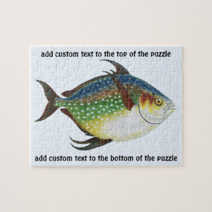 Vintage Tropical Opah Fish, Marine Aquatic Animal ジグソーパズル