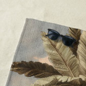 Vintage Tropical Paradise with Palm Trees ビーチタオル (インサイチュ)