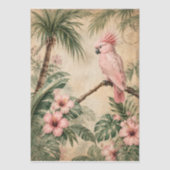 Vintage Tropical Pink Cockatoo Decoupage Paper – B 薄葉紙 (正面)