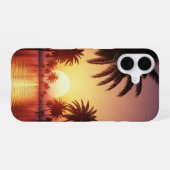 Vintage Tropical Sunset iPhone 16ケース (裏面横)