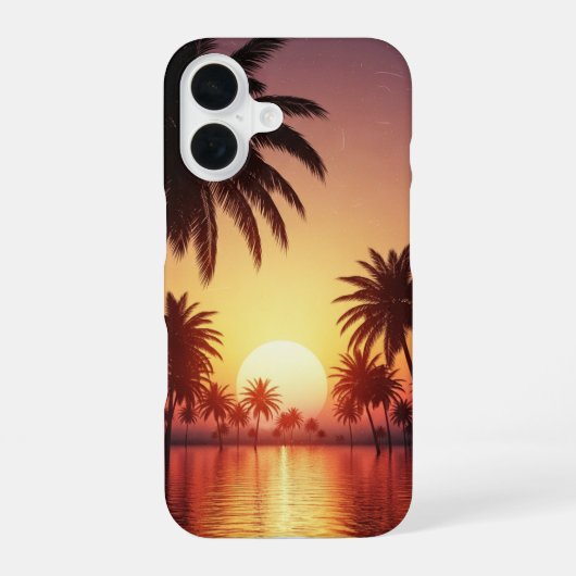 Vintage Tropical Sunset iPhone 16ケース (裏面)