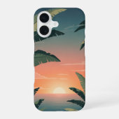 Vintage Tropical Sunset iPhone 16ケース (裏面)