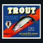 Vintage Trout Brand Apple Label ポスター<br><div class="desc">Vintage fruit crate label for Trout Brand apples from Washington State.</div>