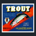 Vintage Trout Brand Apple Label ポスター<br><div class="desc">Vintage fruit crate label for Trout Brand apples from Washington State.</div>