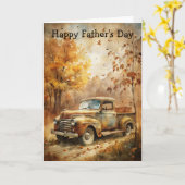 Vintage Truck カード (黄色い花)