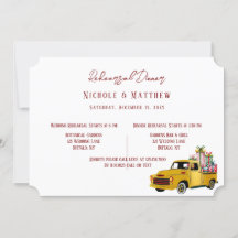 Vintage Truck Christmas Rehearsal Dinner