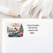 Vintage Truck Merry Christmas Address Labels ラベル (インサイチュ)