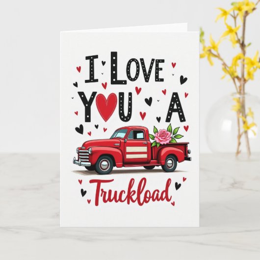 Vintage Truckload Love Card カード (黄色い花)