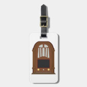 Vintage Tube Radio Antique Wooden Stereo ラゲッジタグ (正面縦)