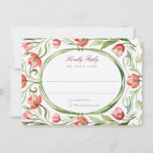 Vintage Tulips Wedding RSVP Card 招待状 (正面)