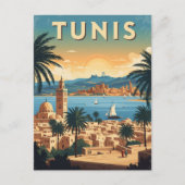 Vintage Tunis Tunisia Travel ポストカード (正面)