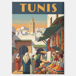 Vintage Tunis Tunisia Travel マグネット