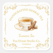 Vintage Turmeric Tea Square Label スクエアシール (正面)