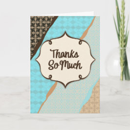 Vintage Turquoise Grid — Thanks So Much Card カード