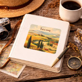Vintage Tuscany Italy Countryside Landscape スクエアシール