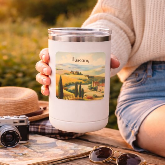 Vintage Tuscany Italy Countryside Landscape スクエアシール