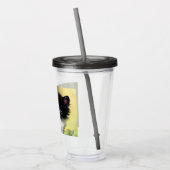 Vintage Tuxedo Kitten Illustration アクリルタンブラー (左)