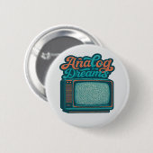 📺Vintage TV Retro Art – "Analog Dreams" Graphic 缶バッジ (正面&裏面)
