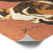 Vintage Two Cats Painting Steinlen ポスター (角)