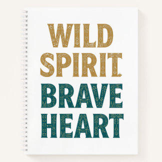 Vintage Typography Wild Spirit Brave Heart ノートブック