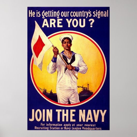 Vintage U.S Navy ~ WW1 ポスター (正面)
