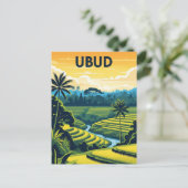 Vintage Ubud Bali Indonesia Travel ポストカード (スタンド正面)