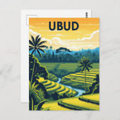 Vintage Ubud Bali Indonesia Travel ポストカード (正面/裏面)