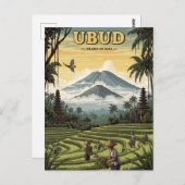Vintage Ubud Bali Indonesia Travel ポストカード (正面/裏面)