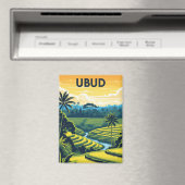 Vintage Ubud Bali Indonesia Travel マグネット (インサイチュ (食洗機))