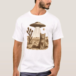 Vintage UFO Cowboy Cat Shirt - Retro Space Cowboy  Tシャツ