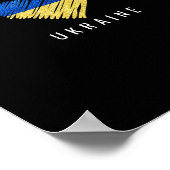 Vintage Ukraine Ukrainian Flag Pride 2  ポスター (角)