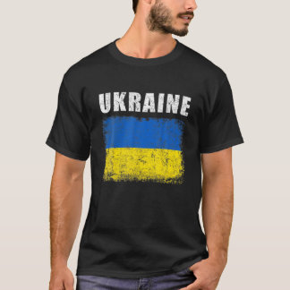 Vintage Ukraine Ukrainian Flag Pride Gifts Tシャツ