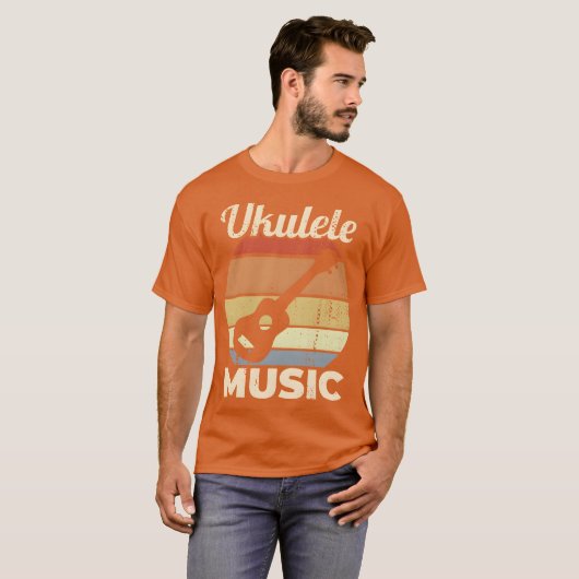 Vintage Ukulele Music vintage Tシャツ (正面フル)