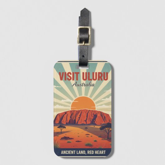 Vintage Uluru Outback Australia Art ラゲッジタグ (正面縦)